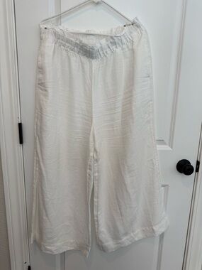 Chico’s - White Wide-Leg Linen Pant with Vest